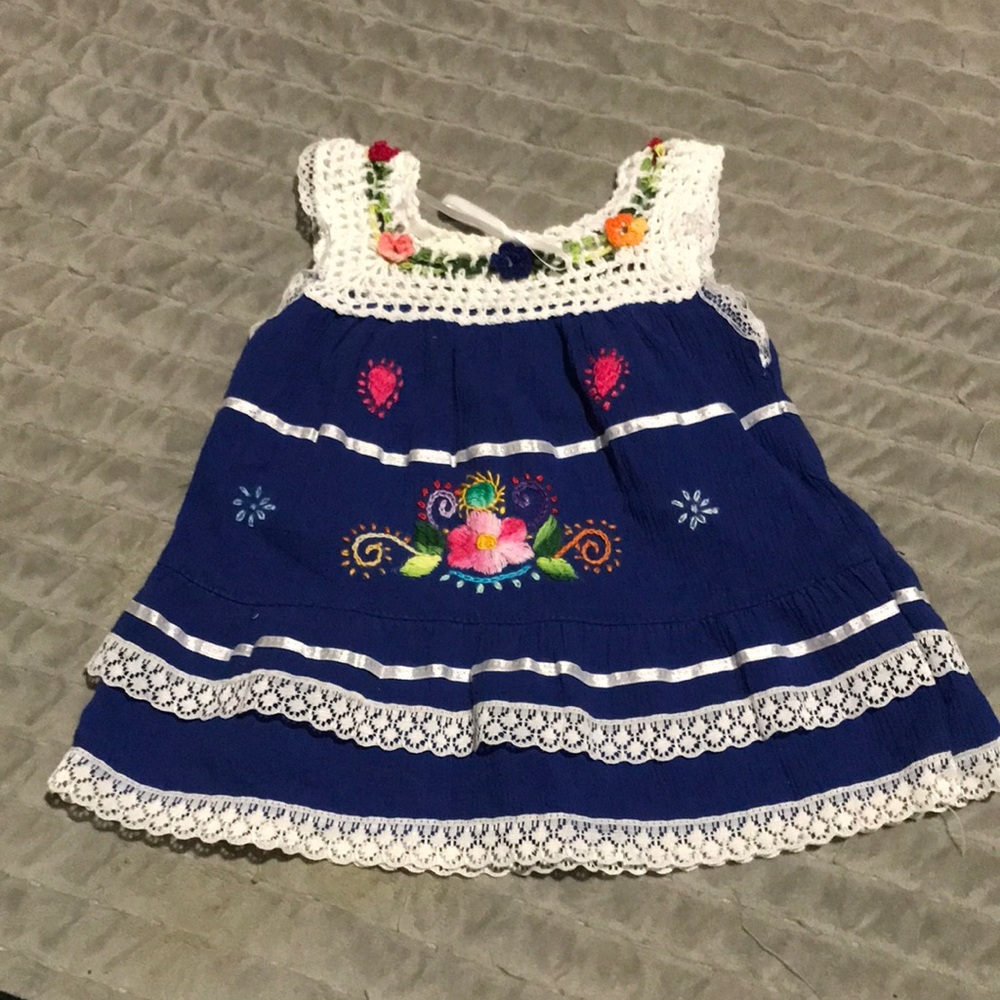 Handmade Blue Embroidered Dress